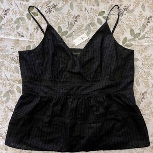 Banana Republic Peplum Cami in Black Eyelet
